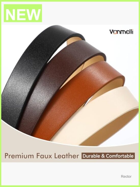 4 Pack Thin Leather Skinny Waist Belts with Gold Buckle for Jeans Dress main image 6
